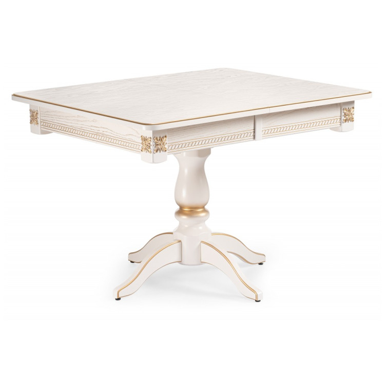 Деревянные столы Матис молочный / золото