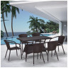 Дачные обеденные группы Комплект плетеной мебели T198D/Y137C-W53 Brown 6Pcs