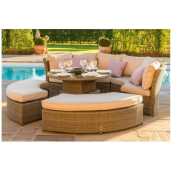 Диван-трансформер из искусственного ротанга со столом AFM-350B Beige