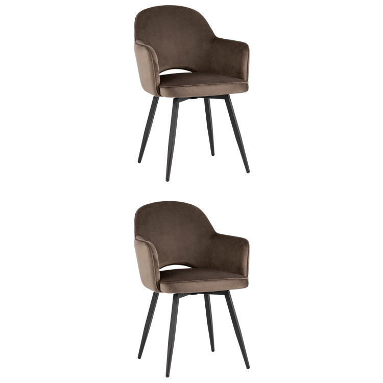 Комплекты из двух стульев Венера вращающийся велюр коричневый 2 шт