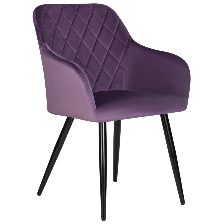 Стул-кресло Стул обеденный DOBRIN ROBERT, черные матовые ножки, велюр V108-45 Темно-фиолетовый