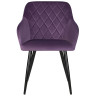 Стул-кресло Стул обеденный DOBRIN ROBERT, черные матовые ножки, велюр V108-45 Темно-фиолетовый