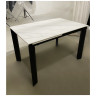 Стол обеденный CORNER 120 раздвижной, столешница керамическая MATT WHITE MARBLE SOLID CERAMIC, каркас BLACK, DISAUR
