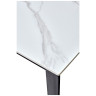 Стол обеденный CORNER 120 раздвижной, столешница керамическая MATT WHITE MARBLE SOLID CERAMIC, каркас BLACK, DISAUR