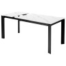 Стол обеденный CORNER 120 раздвижной, столешница керамическая MATT WHITE MARBLE SOLID CERAMIC, каркас BLACK, DISAUR