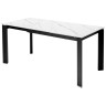 Стол обеденный CORNER 120 раздвижной, столешница керамическая MATT WHITE MARBLE SOLID CERAMIC, каркас BLACK, DISAUR