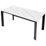 Стол обеденный CORNER 120 раздвижной, столешница керамическая MATT WHITE MARBLE SOLID CERAMIC, каркас BLACK, DISAUR