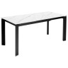 Стол обеденный CORNER 120 раздвижной, столешница керамическая MATT WHITE MARBLE SOLID CERAMIC, каркас BLACK, DISAUR