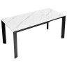 Стол обеденный CORNER 120 раздвижной, столешница керамическая MATT WHITE MARBLE SOLID CERAMIC, каркас BLACK, DISAUR