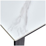 Стол обеденный CORNER 120 раздвижной, столешница керамическая MATT WHITE MARBLE SOLID CERAMIC, каркас BLACK, DISAUR