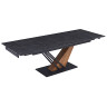 Керамические столы Стол керамический SALVADOR Vik Dark Grey 180-240/90*76, какркас черный/дерево