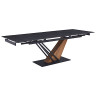 Керамические столы Стол керамический SALVADOR Vik Dark Grey 180-240/90*76, какркас черный/дерево