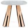 ТАНГО обеденный стол с керамической столешницей, цвет белый мрамор (carla larkin)  / розовое золото