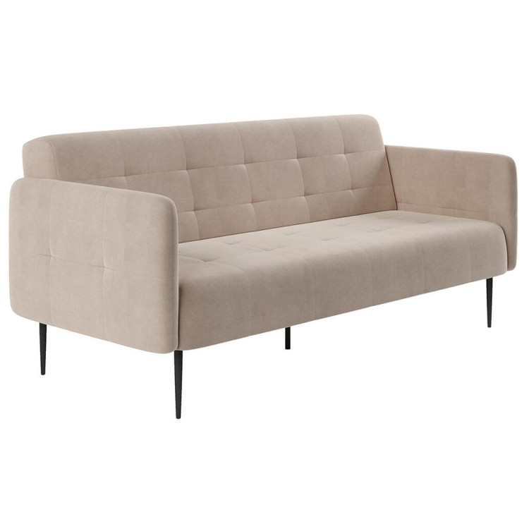 Дизайнерские диваны Monaco диван-кровать прямой с подлокотниками, трехместный, велюр бежевый Velutto 06