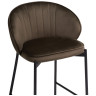 НЕЙЛ поубарный стул для гостинной с обивкой тканью велюр, цвет шоколадный