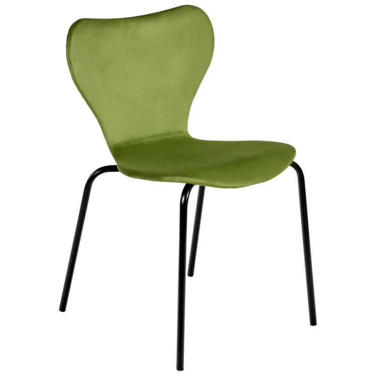 Стулья Стул Seven Style светло-зеленый велюр, чёрные ножки