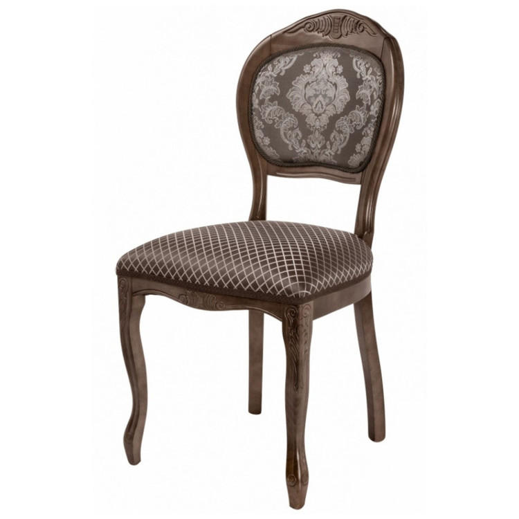 Стул из массива дерева ЛАУРО с обивкой тканью, каркас в цвете орех