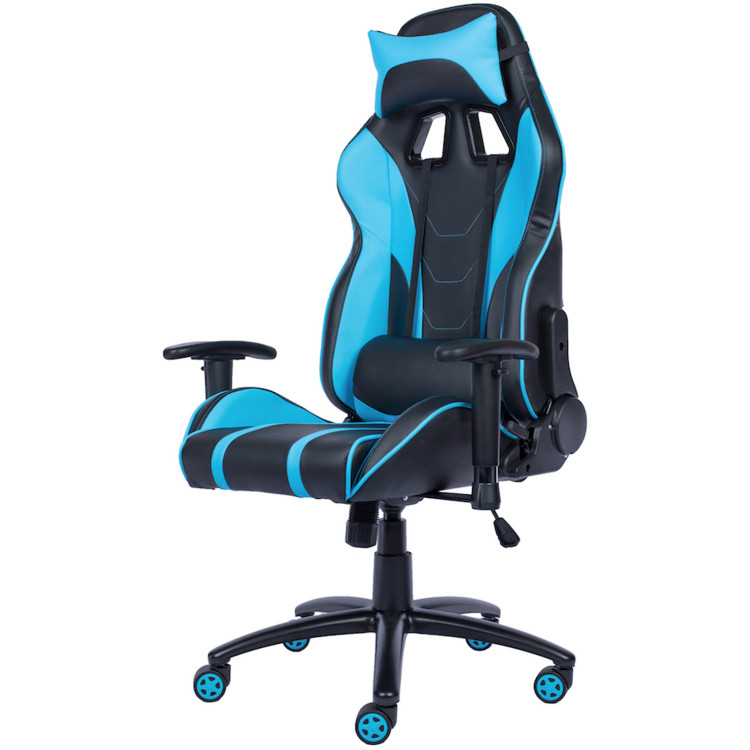 Компьютерное кресло с голубыми вставками