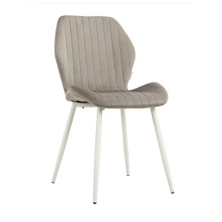 Стул MOLLY велюр серый, каркас белый