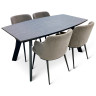 Обеденная группа: стол с пластиковой столешницей SWAN.ANTR и стулья на металлическом каркасе ФОЕР-2