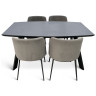 Обеденная группа: стол с пластиковой столешницей SWAN.ANTR и стулья на металлическом каркасе ФОЕР-2