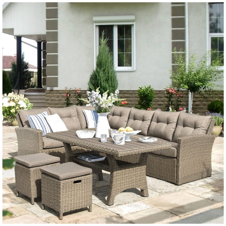 Комплекты мебели с диванами Комплект плетеной мебели AFM-307B Beige