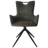 Стул-кресло DC23099 Стул мягкий поворотный 360*с подлокот,СЕРЫЙ, каркас металл черный КВАДРАТ