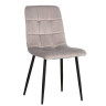 Стулья C919/DC809 Стул мягкий, СЕРО-БЕЖЕВЫЙ#h9 велюр, каркас металл черный КРУГЛЫЙ NEW