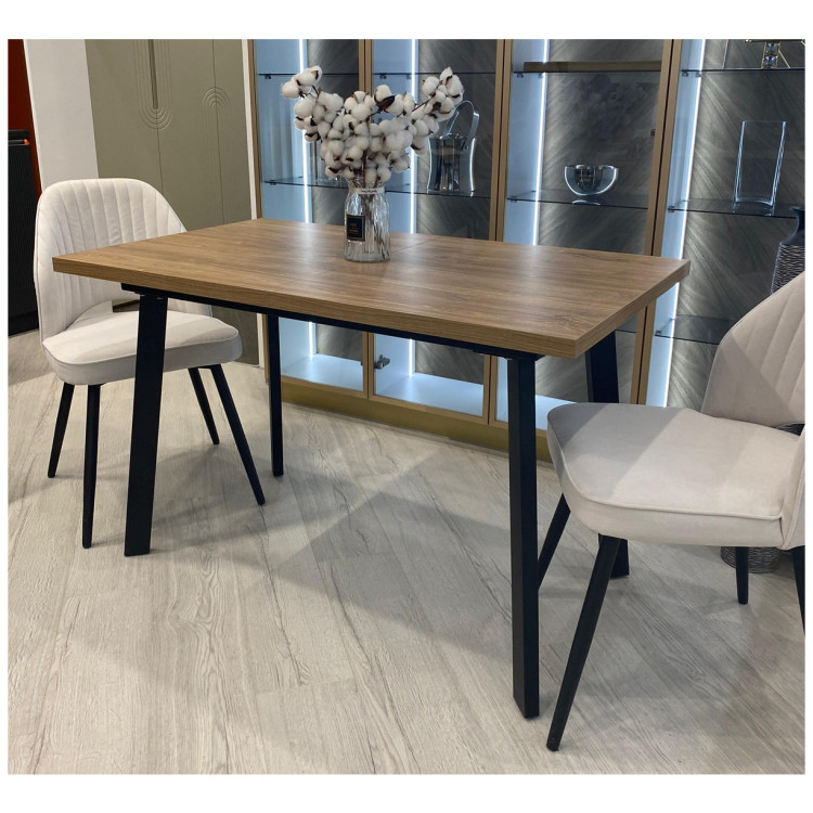 Ламинированные столы Стол КАНЗАС 120 БЕТОН ЧИКАГО св.серый / Черный каркас М-City