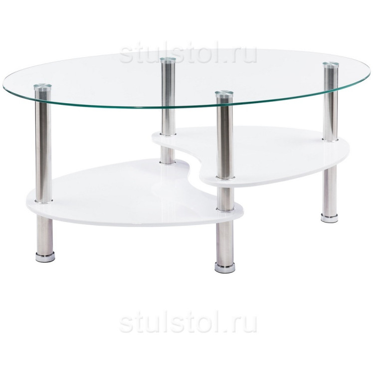 Легкий и воздушный журнальный столик Rinko из стекла и металла