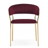 Стул-кресло KAMELIA 1, обивка ткань велюр красное вино, каркас металл золото