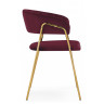 Стул-кресло KAMELIA 1, обивка ткань велюр красное вино, каркас металл золото