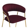 Стул-кресло KAMELIA 1, обивка ткань велюр красное вино, каркас металл золото