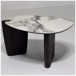 Дорогие журнальные столики. DAG FENDI WHITE бело-серый мрамор  Кофейный столик