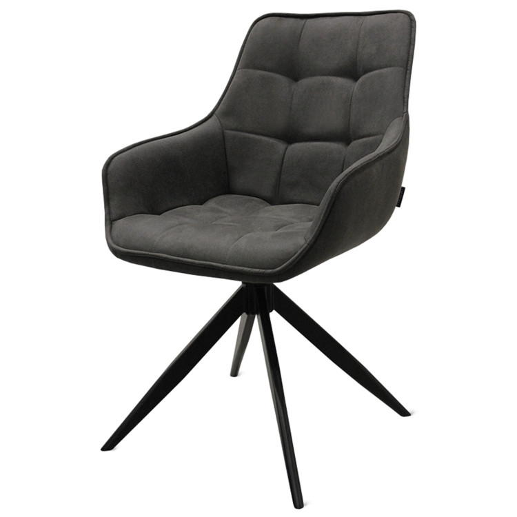 MAURICE поворотное кресло с обивкой искусственной замшей, цвет антрацит / черный каркас