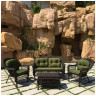 Садовые комплекты для отдыха Плетеный комплект для отдыха LV-520BG Brown/Green