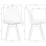 Стул кухонный DOBRIN HARRY, цвет сиденья белый (W-02), ножки пластик черные (В-03)