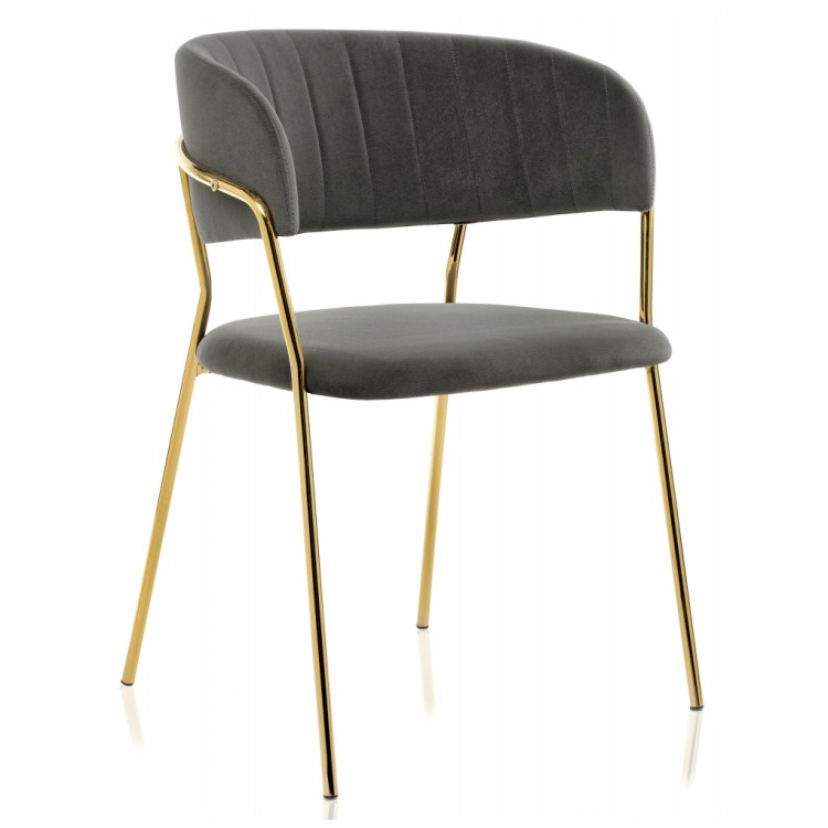 Стул-кресло Kamelia gold / gray fabric