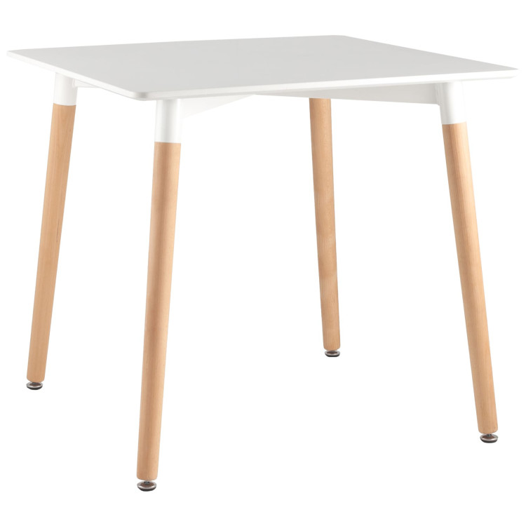 Обеденные (кухонные) столы Oslo square WT белый, столешница МДФ, ножки массив светлого бука