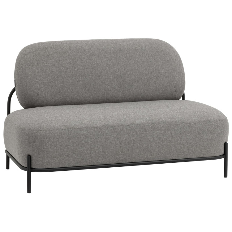 Прямые диваны Стоун рогожка серый, ножки черные, металл