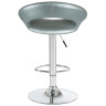 Стул барный DOBRIN MIRA, регулируемый, экокожа, серебряный, хром