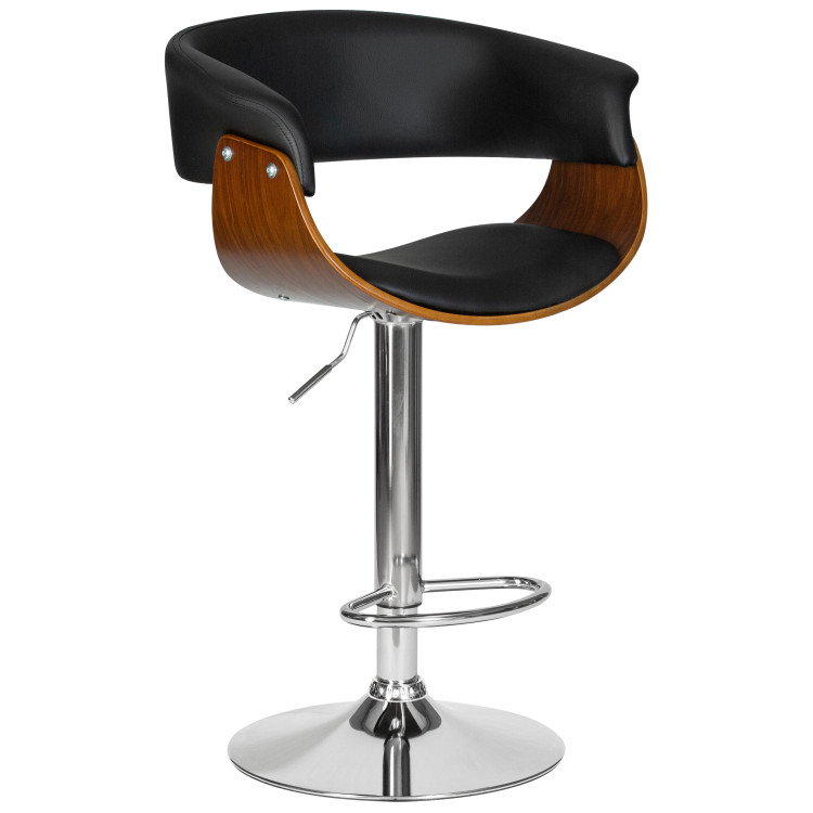 Полубарные стулья Стул барный DOBRIN OSTIN, цвет черный PU ABA 001