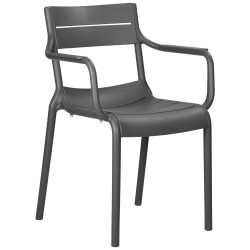 Стул обеденный DOBRIN TIM ARM, темно-серый (GR-04) Стул-кресло