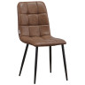 Стулья C919/DC809 Стул мягкий, СВЕТЛО-КОРИЧНЕВЫЙ#99-55 экокожа, каркас металл черный КРУГЛЫЙ