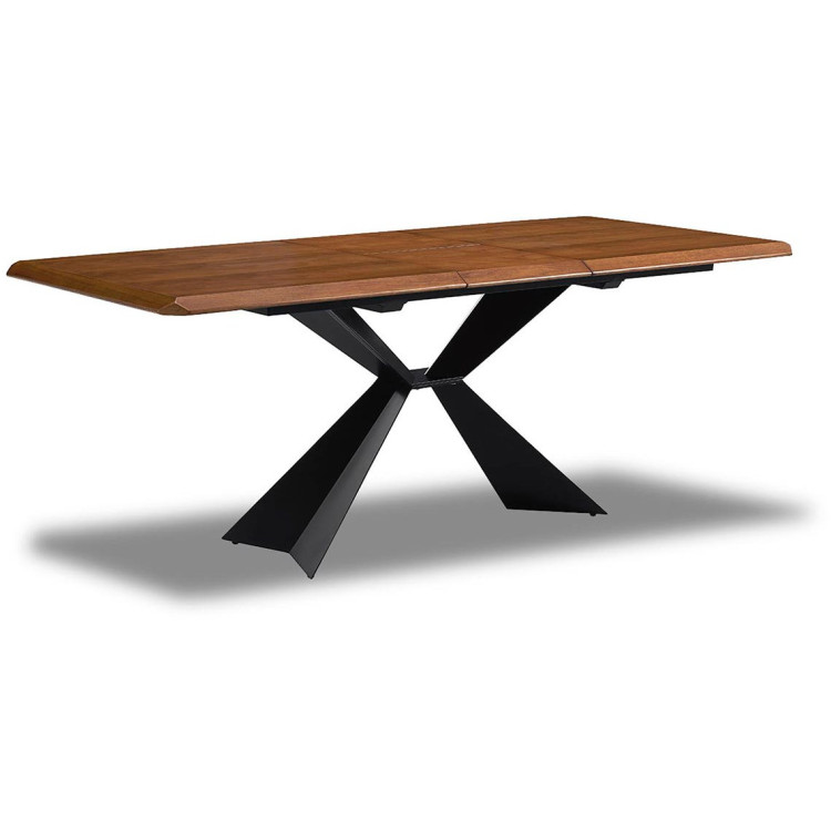 T1712A раздвижной обеденный стол в индустриальном стиле, столешница из натурального шпона ореха