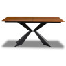T1712A раздвижной обеденный стол в индустриальном стиле, столешница из натурального шпона ореха