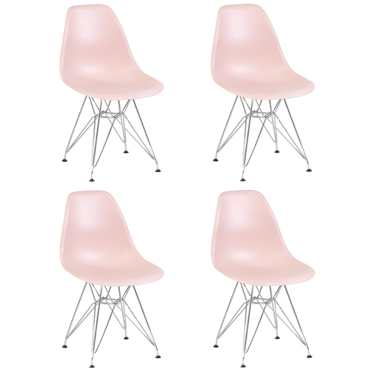 Стулья Набор 4 шт Стул обеденный DOBRIN DSR, ножки хром, цвет светло-розовый (PK-02)