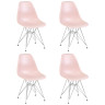 Стулья Набор 4 шт Стул обеденный DOBRIN DSR, ножки хром, цвет светло-розовый (PK-02)