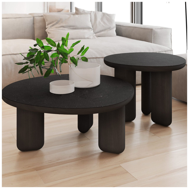 Журнальные столы Журнальный столик Momo D600 массив / пластик hpl асфальт