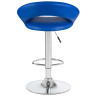 Стул барный DOBRIN MIRA, регулируемый, экокожа, синий, хром